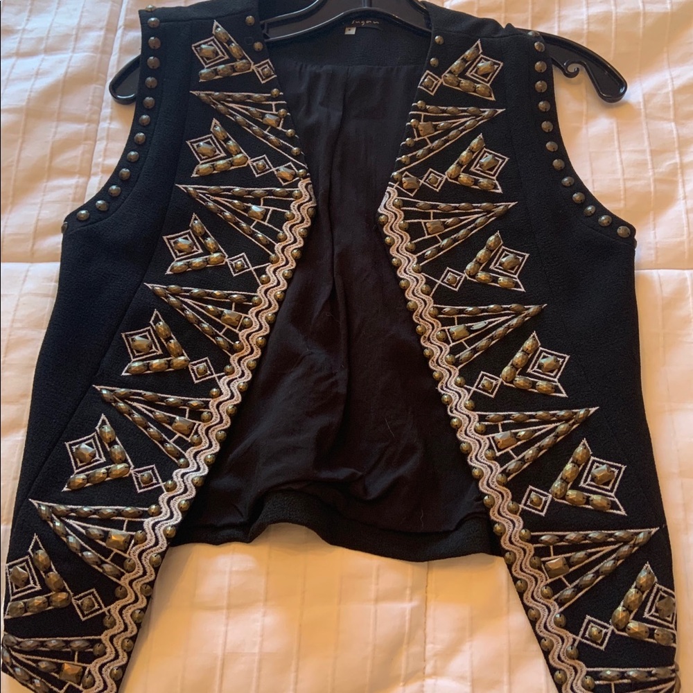 Black Vest with Gold Embellishments